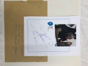 Un autographe de Monsieur Lilian THURAM, champion du monde de football 1998, avec enveloppe. : photo