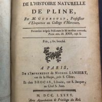 Morceaux extraits de l'histoire naturelle de Pline, par M.Gueroult, Professeur d'éloquence au collège d'Harcourt. Chez Lambert, 1785.