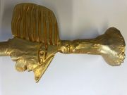 Chandelier en bronze doré signé Pierre CASENOVE. Très bon état. 40 cm de hauteur. Pèse 2.9kg : photo