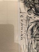 Lithographie signée Richard JERANIAN (1921-2019), noir et blanc, représentant un village. Encadrée. : photo